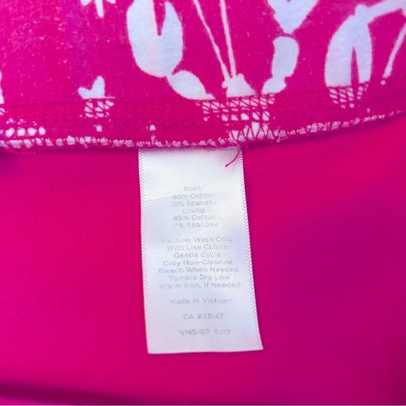 T by Talbots Skort Lobster Print Pink White Pull On Stretch plus size 2XP - Picture 12 of 13